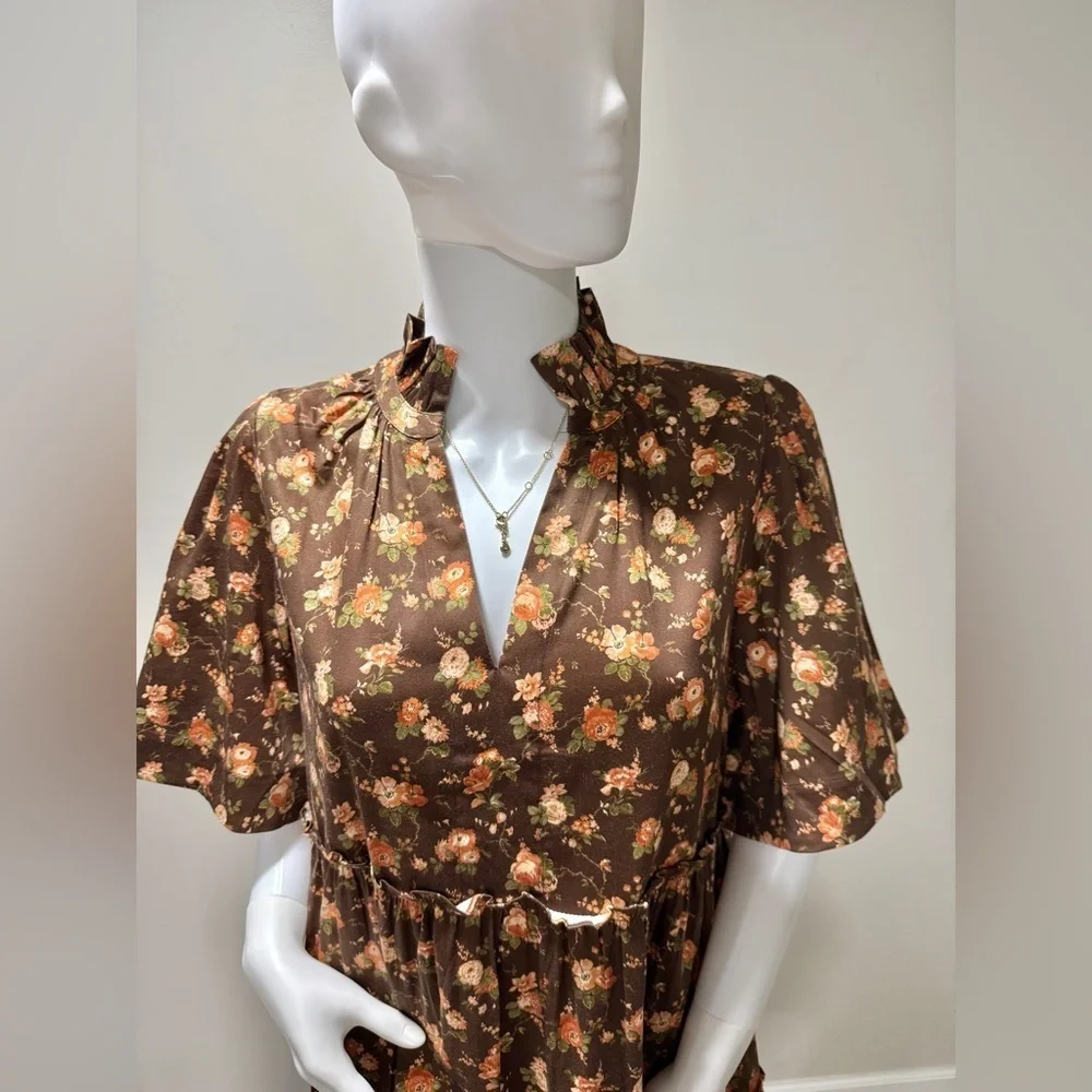 Tuckernuck Crawford Dress XXL NWT Rosewood Chintz Floral Tiered Mini Ruffle - Picture 6 of 7